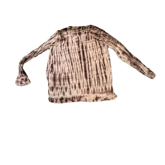 Tie dye top gauzy material measures L/XL Reddish Brown & Tan EUC - Picture 5 of 5